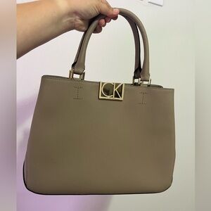 Calvin Klein beige satchel bag used